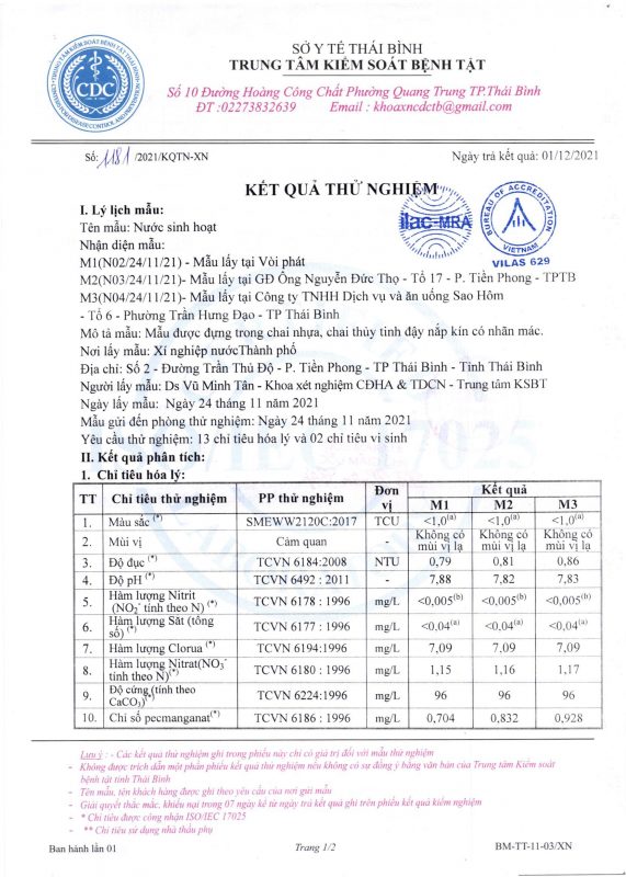 Công ty cổ phần nước sạch Thái Bình