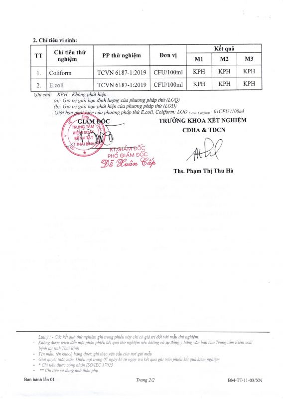 Công ty cổ phần nước sạch Thái Bình