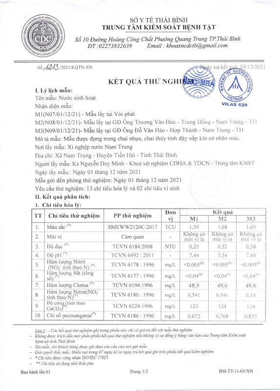 Công ty cổ phần nước sạch Thái Bình