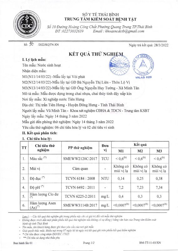 Công ty cổ phần nước sạch Thái Bình