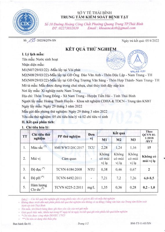 Công ty cổ phần nước sạch Thái Bình