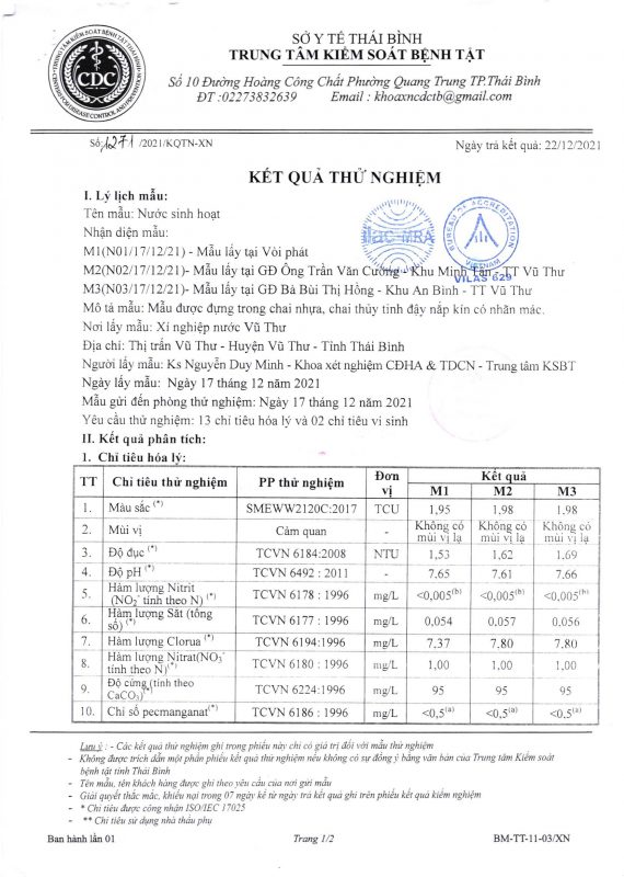Công ty cổ phần nước sạch Thái Bình